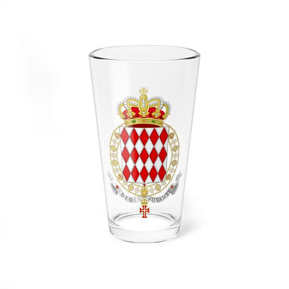 Coat of Arms of Prince Charles III of Monaco Supreme Order of Christ (Monaco) (Coat of Arms) Pint Glass 16oz 16oz - Go Mug Yourself