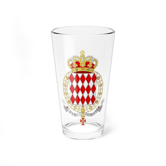 Coat of Arms of Prince Charles III of Monaco Supreme Order of Christ (Monaco) (Coat of Arms) Pint Glass 16oz 16oz - Go Mug Yourself