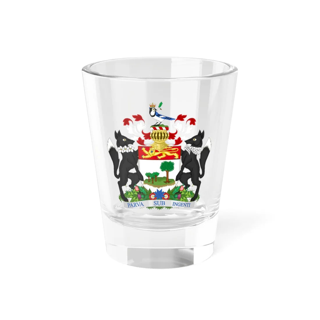 Coat of arms of Prince Edward Island Canada (Canada) (Coat of Arms) Shot Glass 1.5oz 1.5oz - Go Mug Yourself