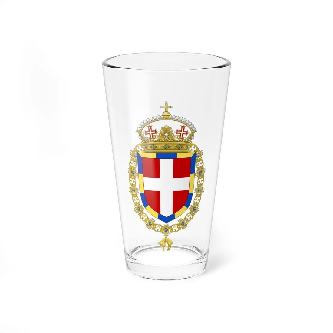 Coat of Arms of Prince Emanuele Filiberto Duke of Aosta Order of the Golden Fleece Variant (Austria) (Coat of Arms) Pint Glass 16oz 16oz - Go Mug Yourself