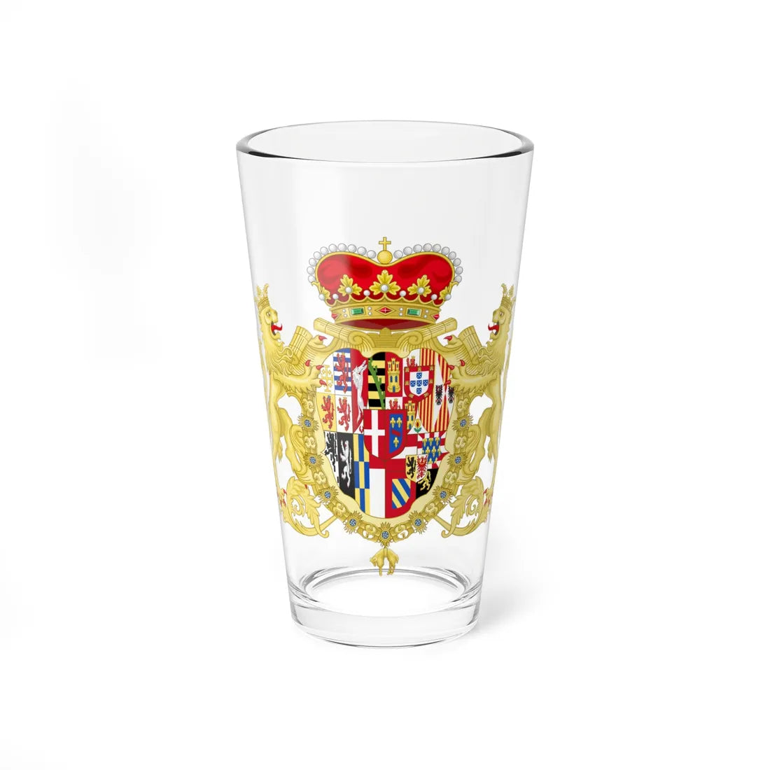 Coat of Arms of Prince Eugene of Savoy - House of Austria Augmentation (Austria) (Coat of Arms) Pint Glass 16oz 16oz - Go Mug Yourself