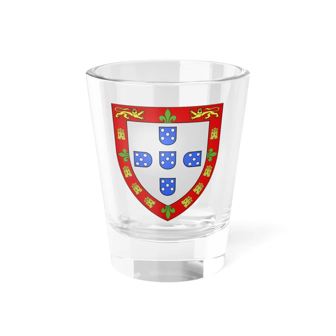 Coat of Arms of Prince Ferdinand of Aviz (Portugal) (Coat of Arms) Shot Glass 1.5oz 1.5oz - Go Mug Yourself