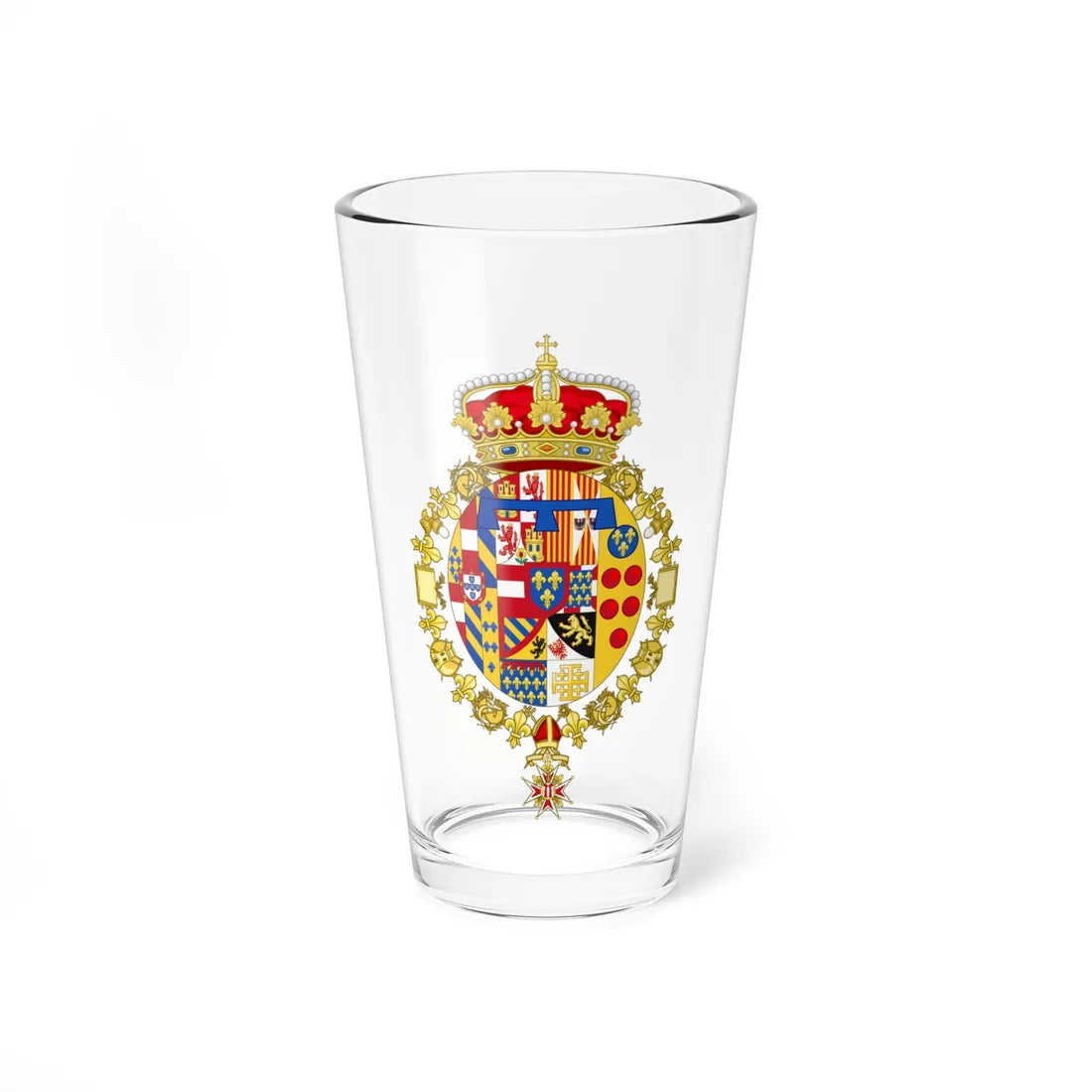 Coat of Arms of Prince Jaime of Bourbon-Two Sicilies (Italy) (Coat of Arms) Pint Glass 16oz 16oz - Go Mug Yourself