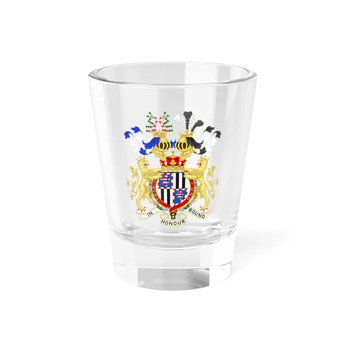 Coat of Arms of Prince Louis 1st Marquess of Milford Haven (United Kingdom) (Coat of Arms) Shot Glass 1.5oz 1.5oz - Go Mug Yourself