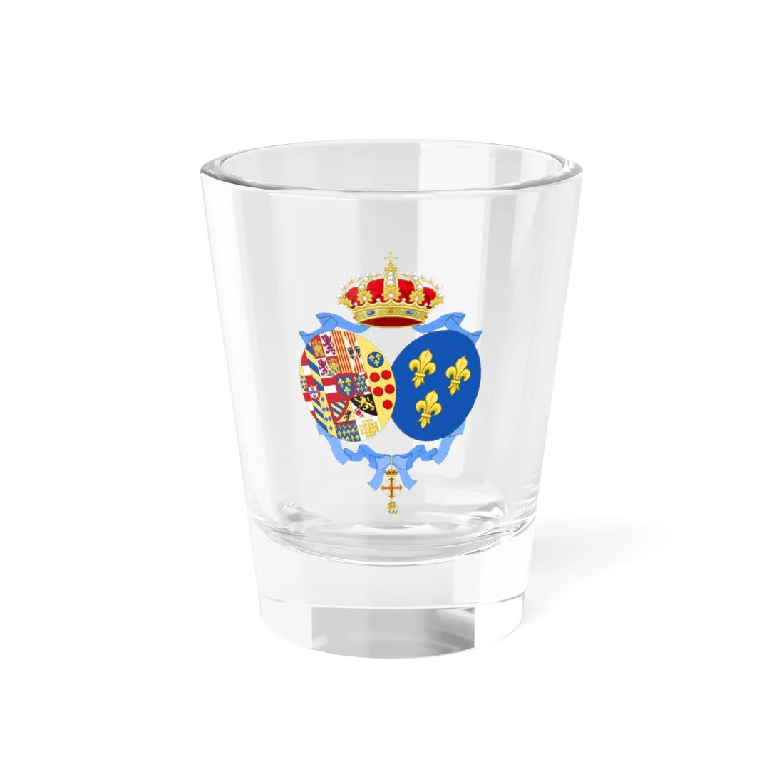 Coat of arms of Princess Anne Duchess of Calabria Spanish Heraldry (Italy) (Coat of Arms) Shot Glass 1.5oz 1.5oz - Go Mug Yourself