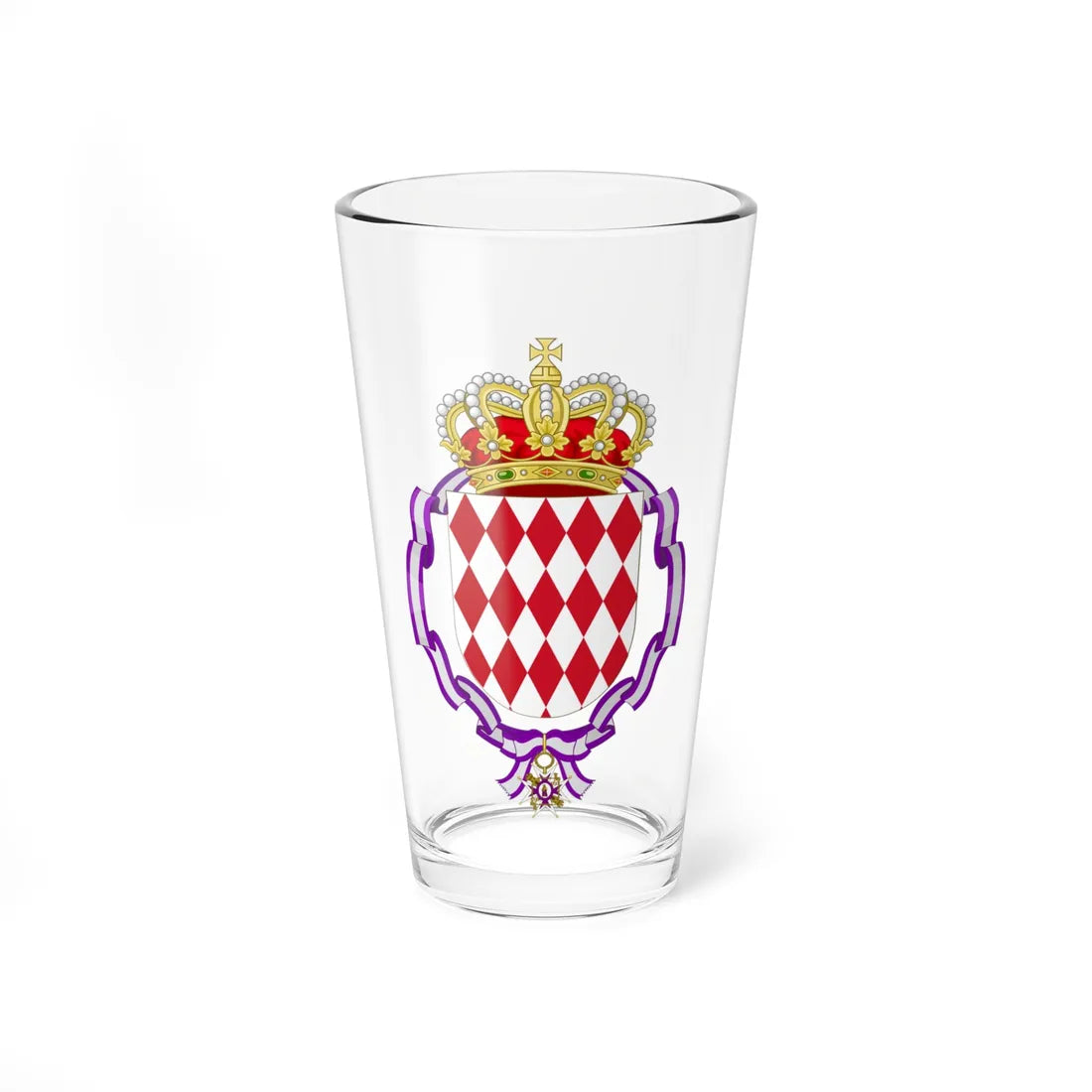 Coat of Arms of Princess Charlotte Duchess of Valentinois Order of María Luisa (Monaco) (Coat of Arms) Pint Glass 16oz 16oz - Go Mug Yourself