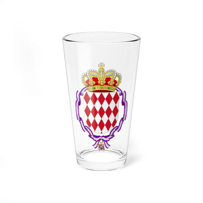 Coat of Arms of Princess Charlotte Duchess of Valentinois Order of María Luisa (Monaco) (Coat of Arms) Pint Glass 16oz 16oz - Go Mug Yourself