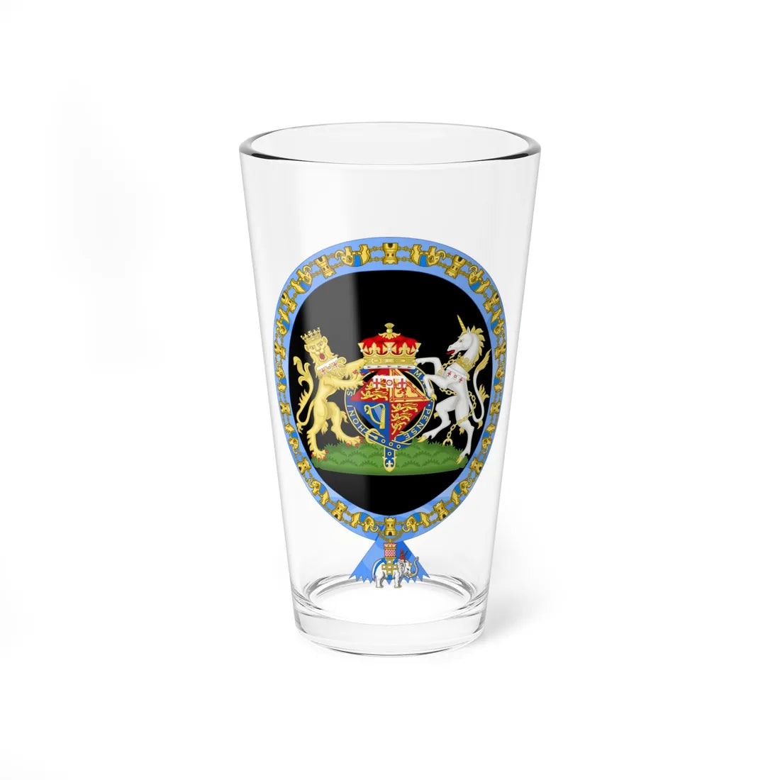 Coat of Arms of Princess Elizabeth Order of the Elephant Variant (Denmark) (Coat of Arms) Pint Glass 16oz 16oz - Go Mug Yourself