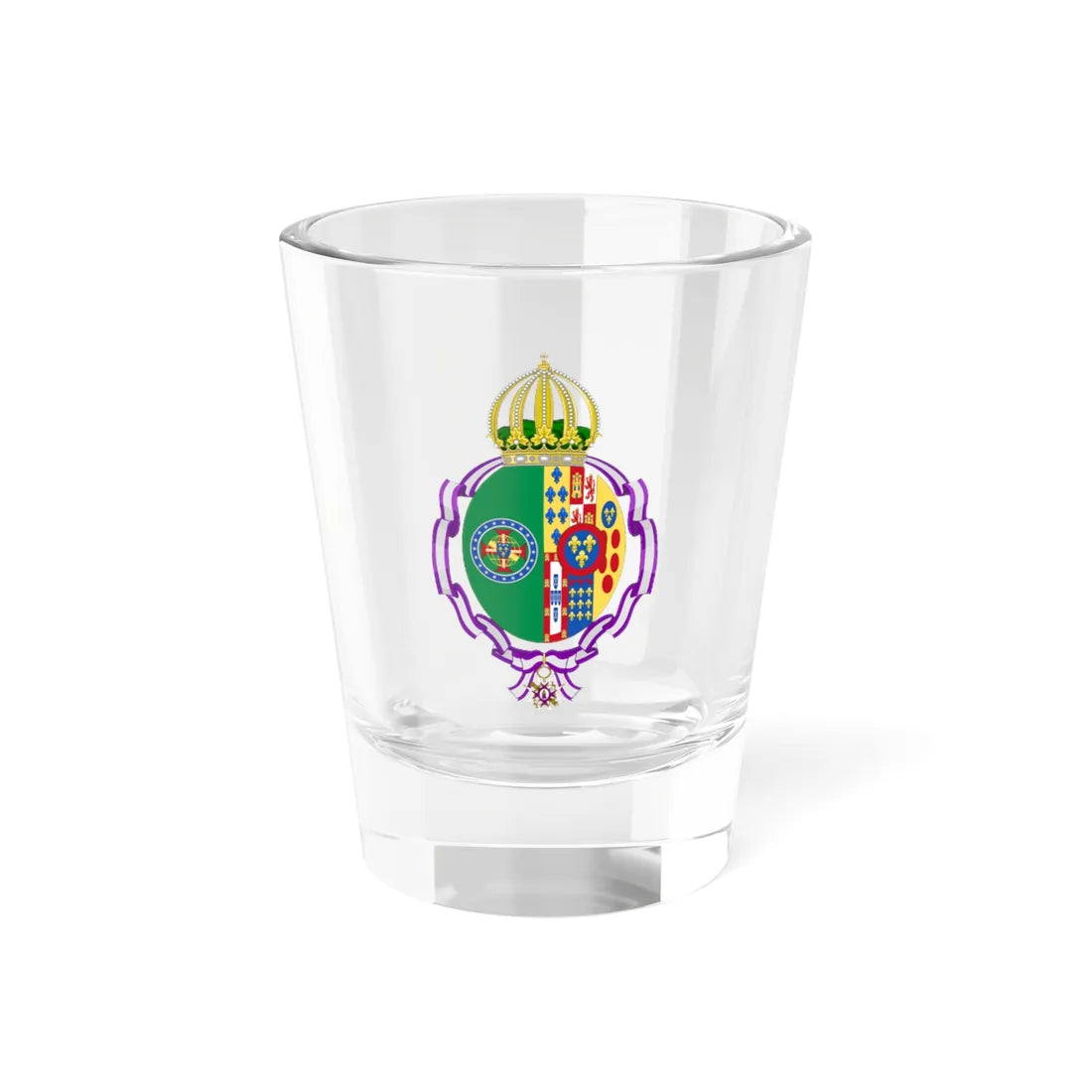 Coat of Arms of Princess Maria de la Esperanza of Bourbon-Two Sicilies Order of Maria Luisa (Brazil) (Coat of Arms) Shot Glass 1.5oz 1.5oz - Go Mug Yourself