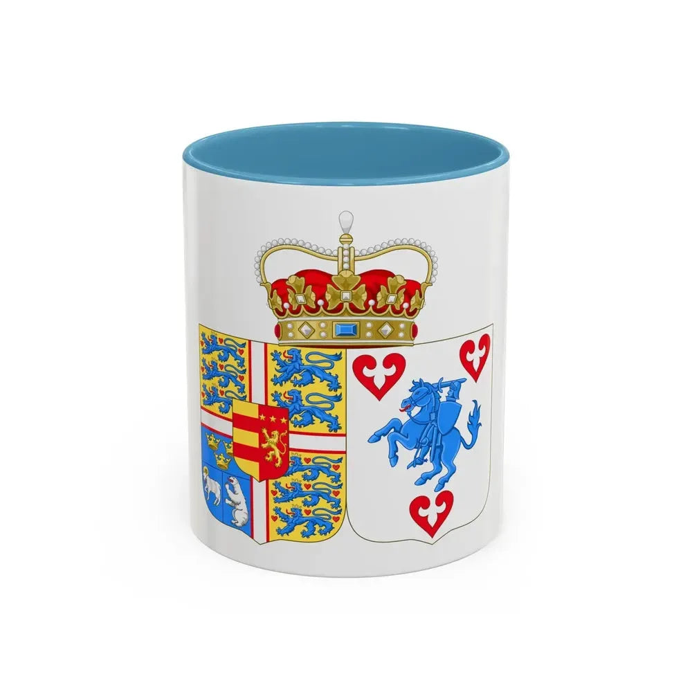 Coat of arms of Princess Marie of Denmark - Accent Coffee Mug 11oz Light Blue - Go Mug Yourself