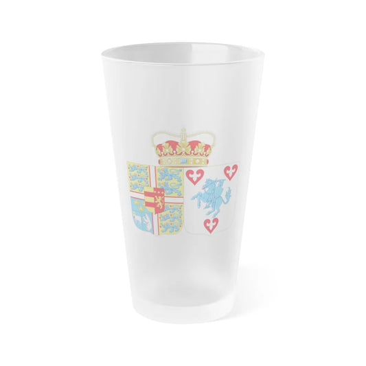 Coat of arms of Princess Marie of Denmark - Frosted Pint Glass 16oz-16oz-Frosted-Go Mug Yourself