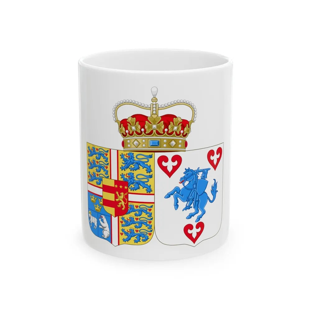 Coat of arms of Princess Marie of Denmark - White Coffee Mug-11oz-Go Mug Yourself