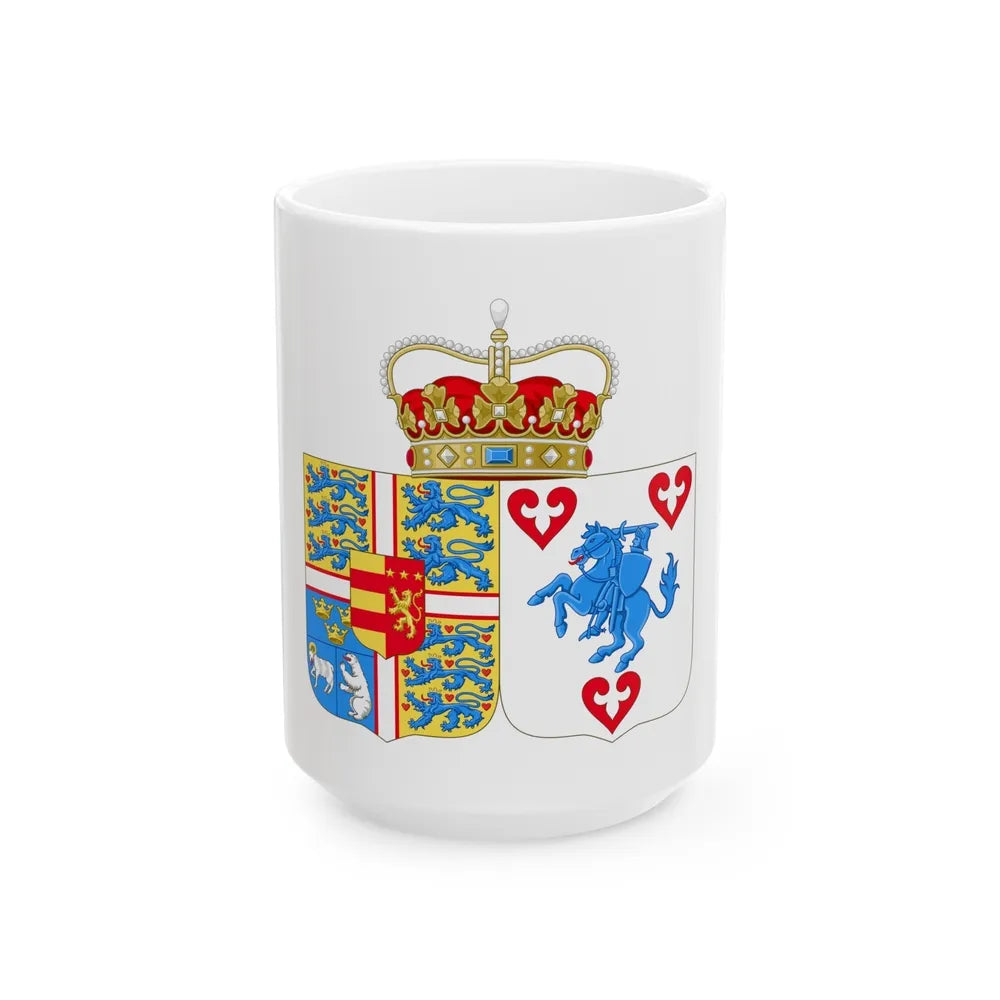 Coat of arms of Princess Marie of Denmark - White Coffee Mug-15oz-Go Mug Yourself