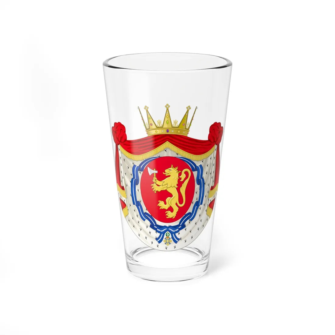 Coat of Arms of Princess Märtha Louise of Norway Spanish Order of Civil Merit (Spain) (Coat of Arms) Pint Glass 16oz 16oz - Go Mug Yourself