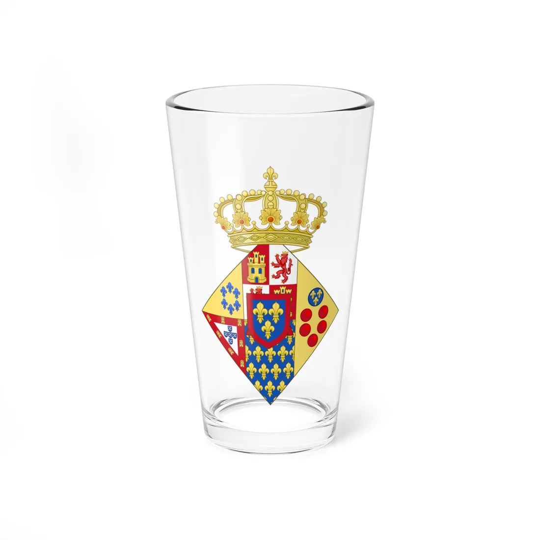Coat of Arms of Princess of the Royal House of the Two Sicilies (Italy) (Coat of Arms) Pint Glass 16oz 16oz - Go Mug Yourself