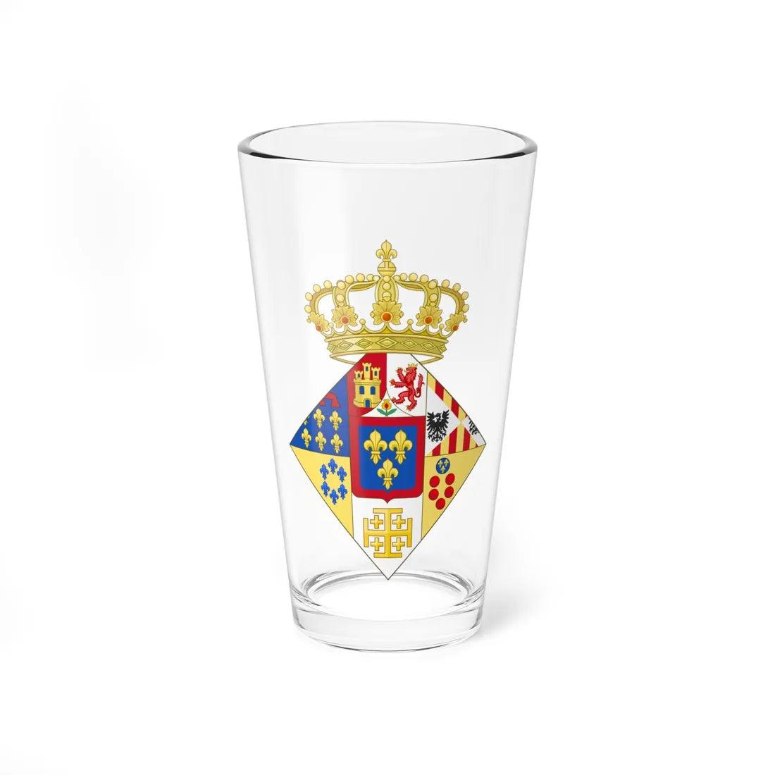 Coat of Arms of Princess of the Two Sicilies (Italy) (Coat of Arms) Pint Glass 16oz 16oz - Go Mug Yourself