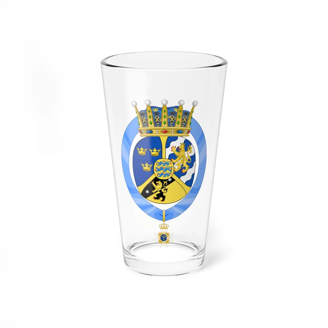 Coat of arms of Princesse Ingeborg Duchesse de Västergötland (Denmark) (Coat of Arms) Pint Glass 16oz 16oz - Go Mug Yourself