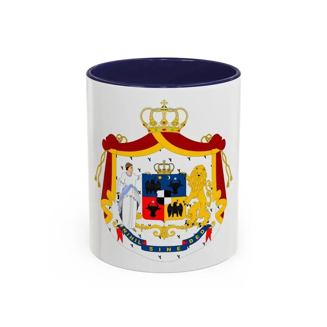 Coat of arms of Principality of Romania (1867-1872) - Accent Coffee Mug 11oz Navy - Go Mug Yourself