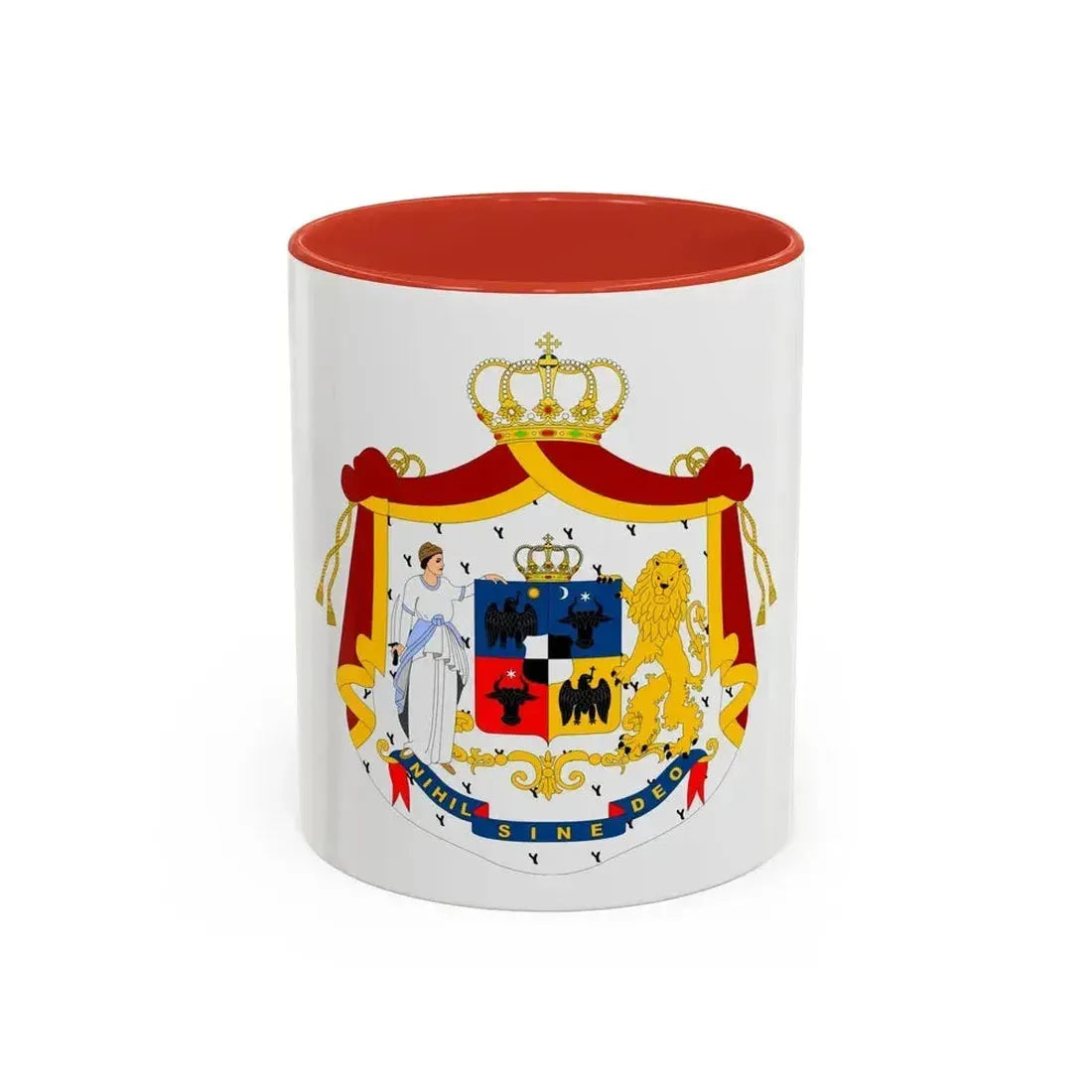 Coat of arms of Principality of Romania (1867-1872) - Accent Coffee Mug 11oz Red - Go Mug Yourself