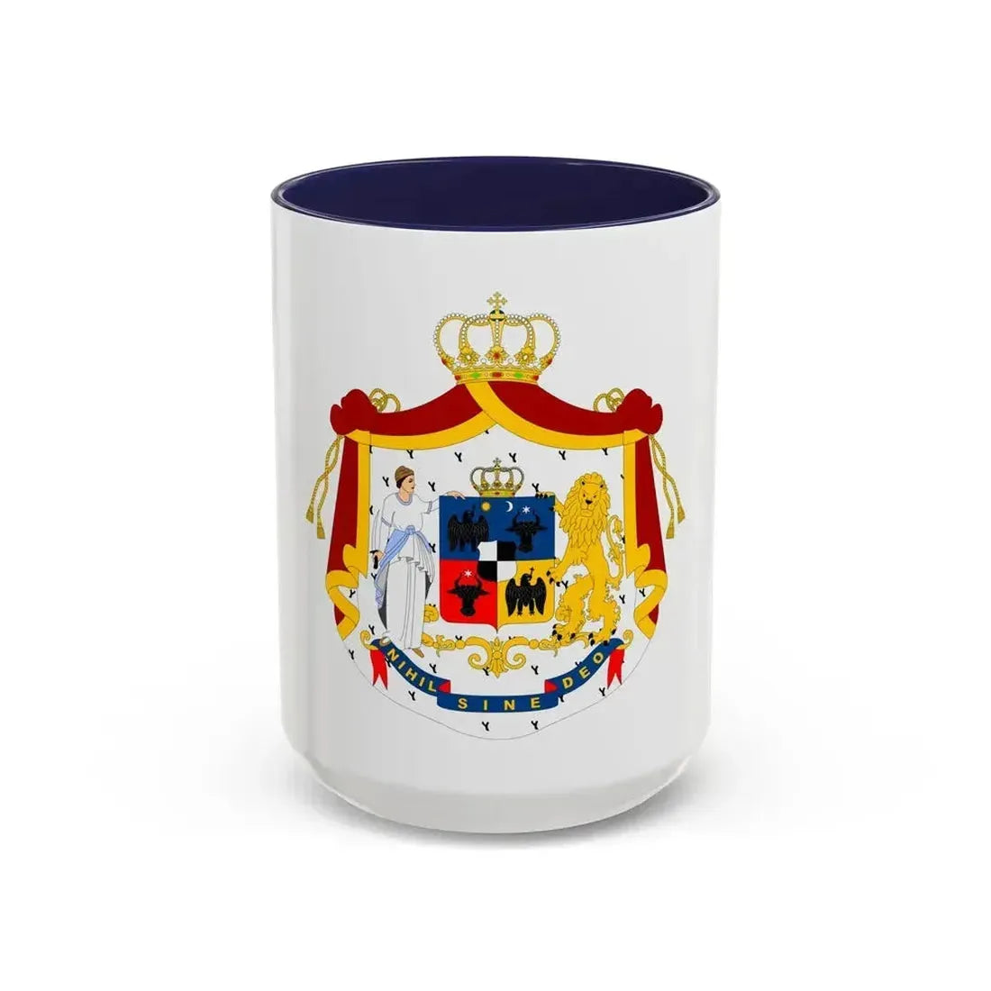 Coat of arms of Principality of Romania (1867-1872) - Accent Coffee Mug 15oz Navy - Go Mug Yourself