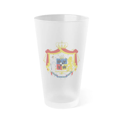 Coat of arms of Principality of Romania (1867-1872) - Frosted Pint Glass 16oz-16oz-Frosted-Go Mug Yourself