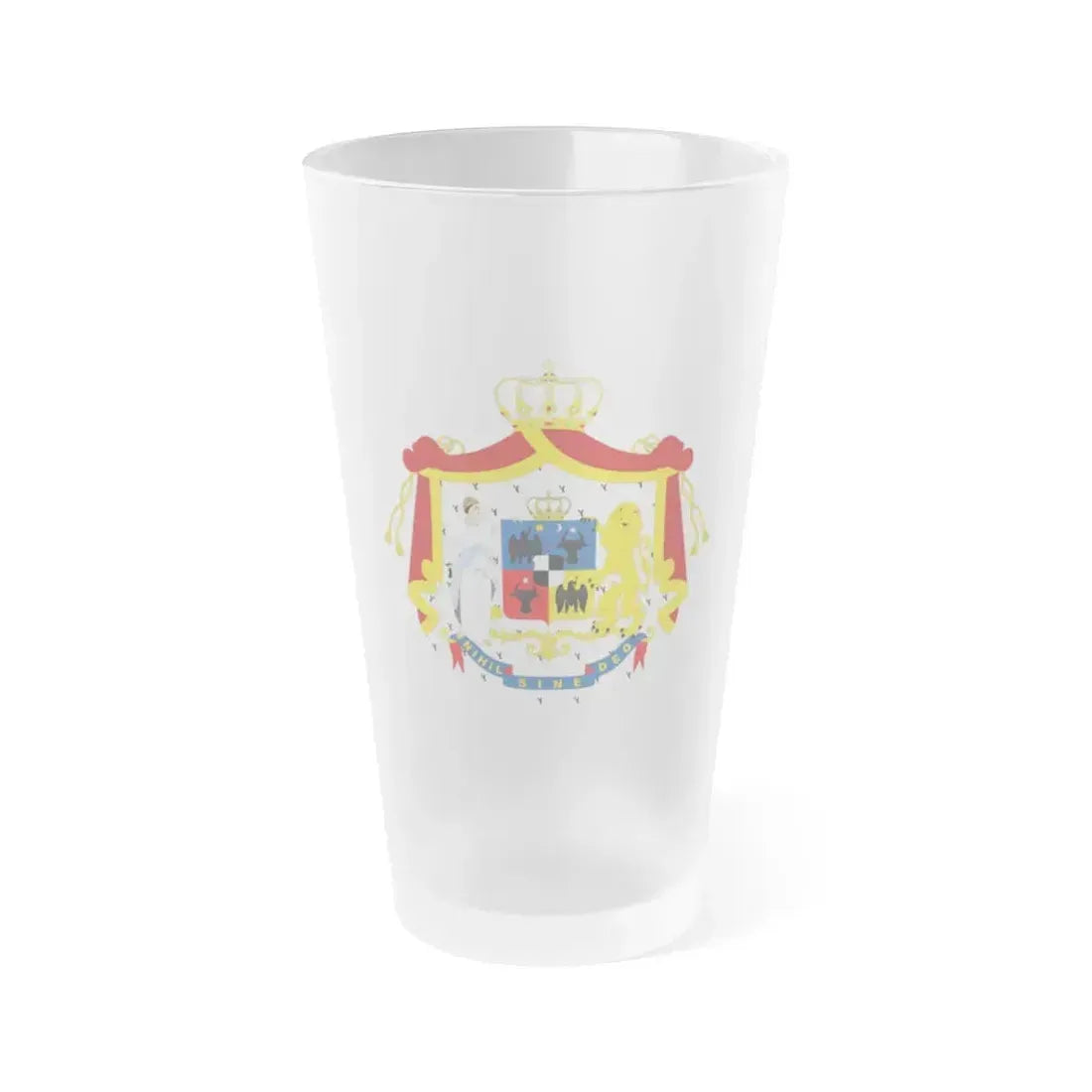 Coat of arms of Principality of Romania (1867-1872) - Frosted Pint Glass 16oz 16oz Frosted - Go Mug Yourself