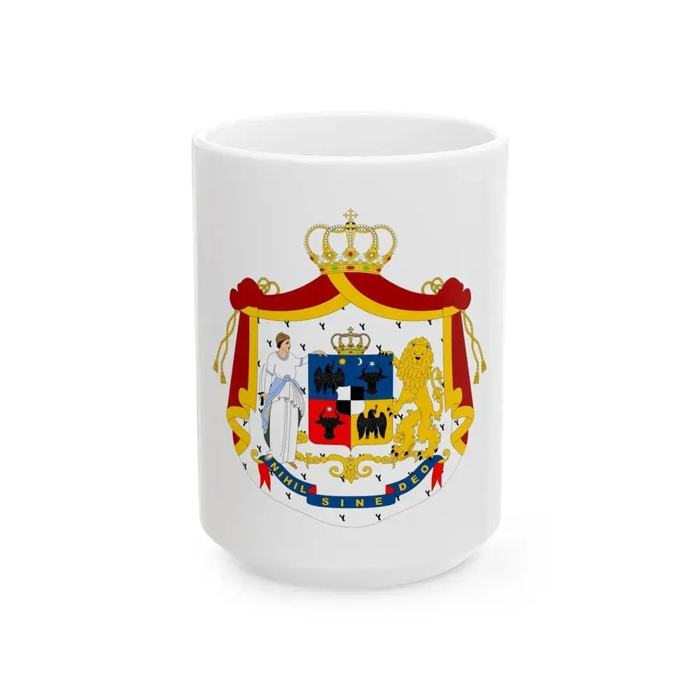 Coat of arms of Principality of Romania (1867-1872) - White Coffee Mug 15oz - Go Mug Yourself