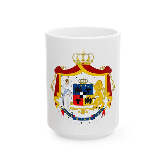 Coat of arms of Principality of Romania (1867-1872) - White Coffee Mug-15oz-Go Mug Yourself