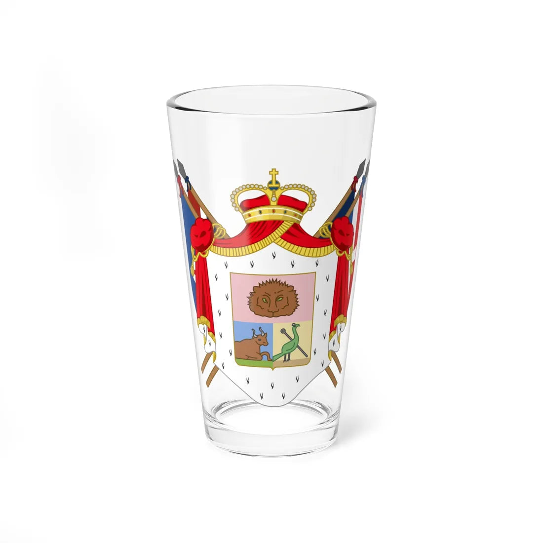 Coat of arms of Principality of Samos (Algeria) (Coat of Arms) Pint Glass 16oz 16oz - Go Mug Yourself
