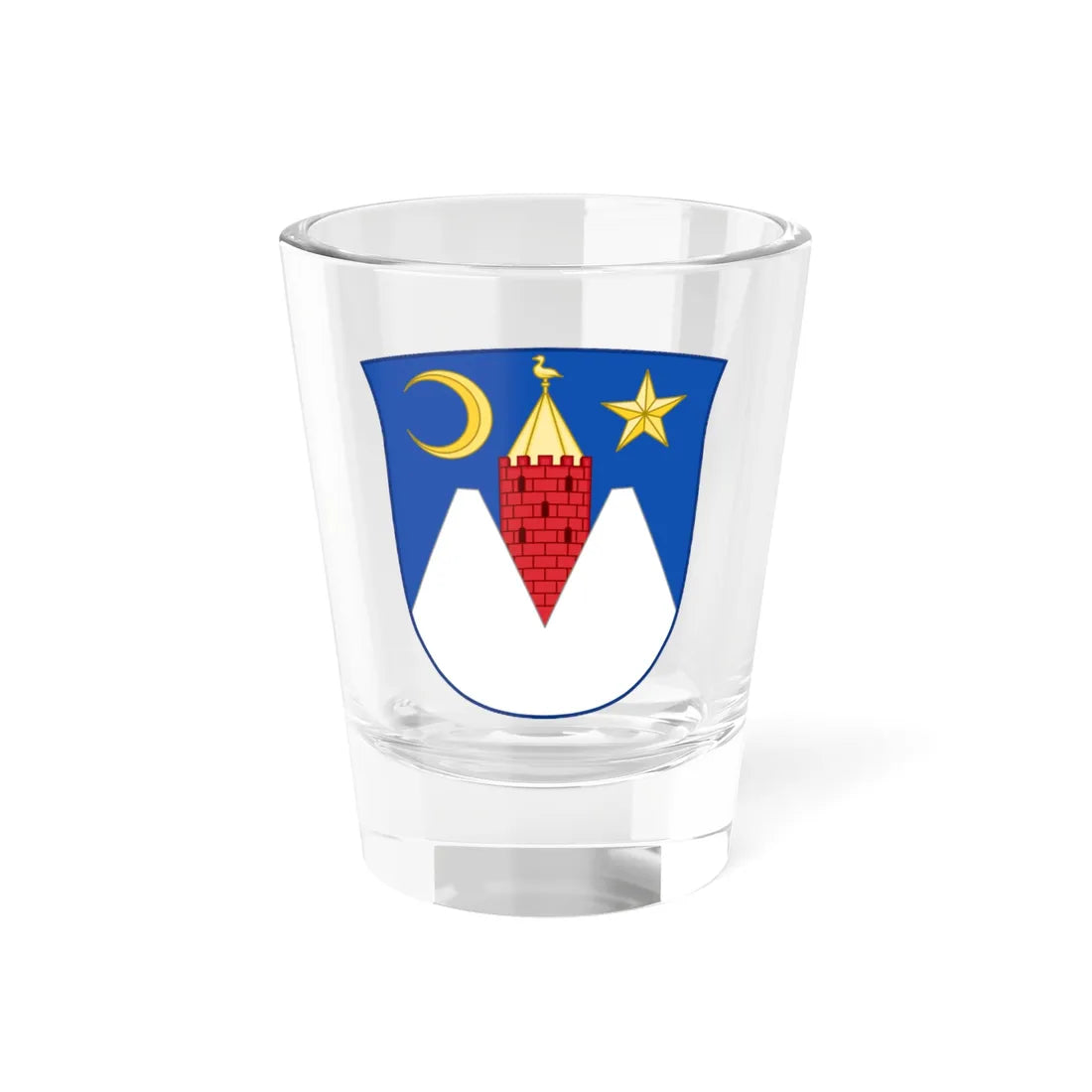 Coat of arms of Præstø County (Denmark) (Coat of Arms) Shot Glass 1.5oz 1.5oz - Go Mug Yourself