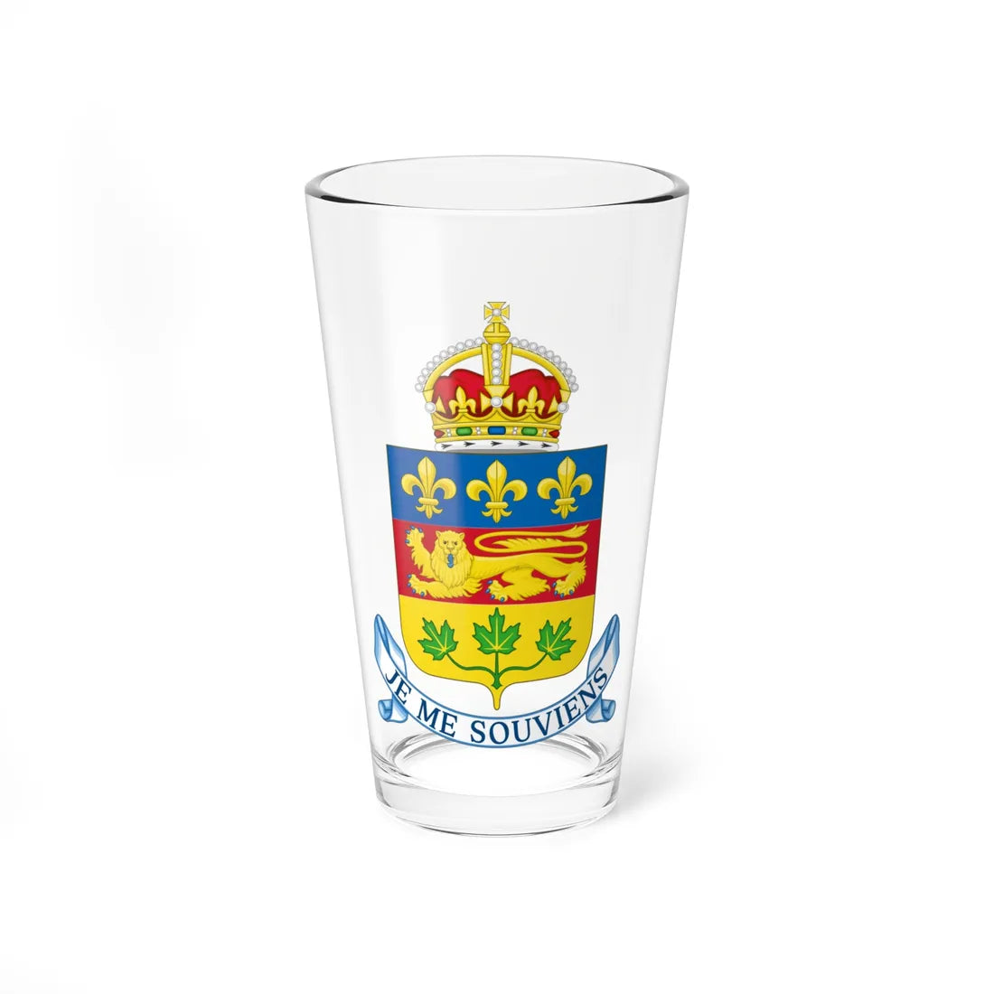 Coat of arms of Quebec (Canada) (Coat of Arms) Pint Glass 16oz 16oz - Go Mug Yourself