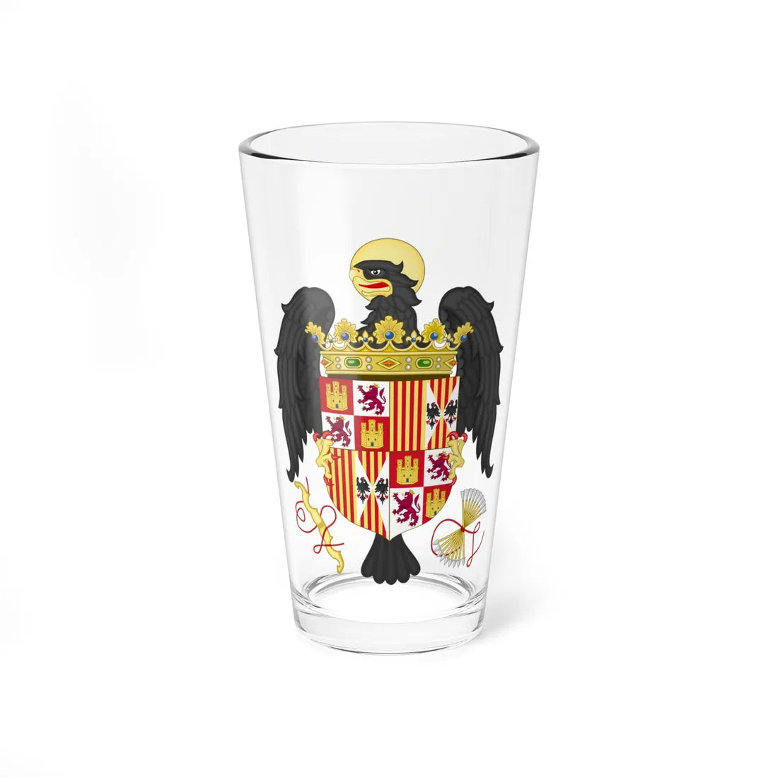 Coat of Arms of Queen Isabella of Castile 1474-1492 (Spain) (Coat of Arms) Pint Glass 16oz 16oz - Go Mug Yourself