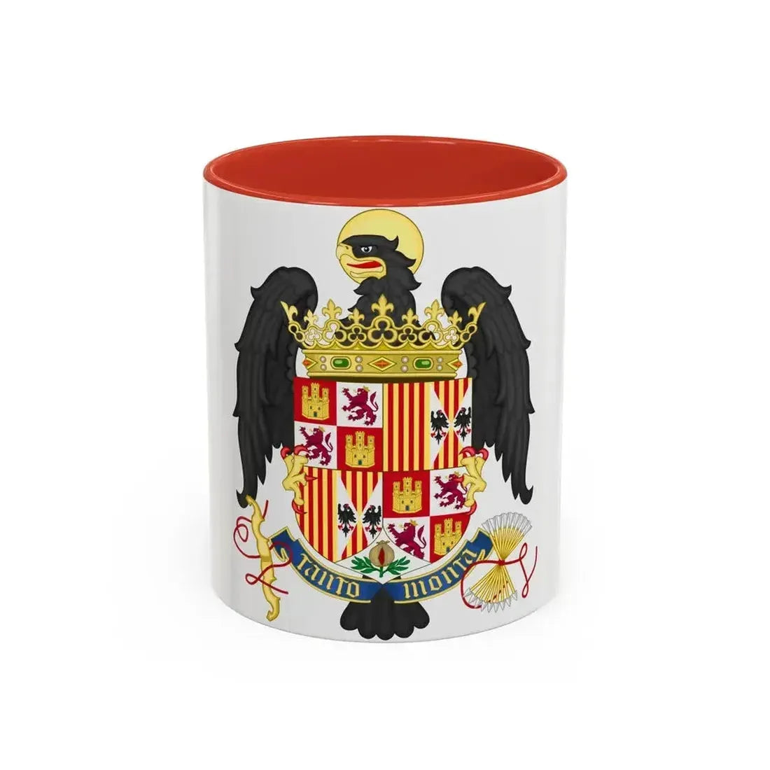 Coat of Arms of Queen Isabella of Castile (1492-1504) - Accent Coffee Mug 11oz Red - Go Mug Yourself