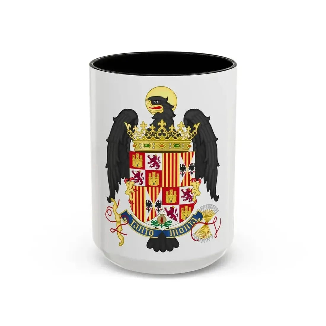 Coat of Arms of Queen Isabella of Castile (1492-1504) - Accent Coffee Mug 15oz Black - Go Mug Yourself