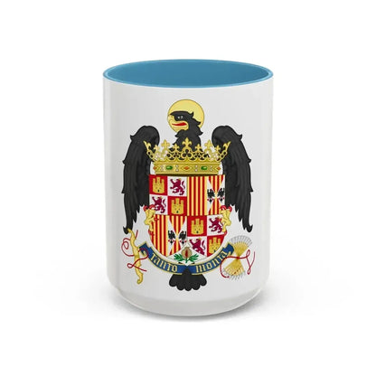 Coat of Arms of Queen Isabella of Castile (1492-1504) - Accent Coffee Mug 15oz Light Blue - Go Mug Yourself
