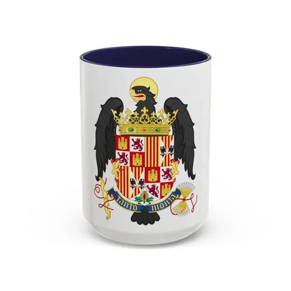 Coat of Arms of Queen Isabella of Castile (1492-1504) - Accent Coffee Mug 15oz Navy - Go Mug Yourself