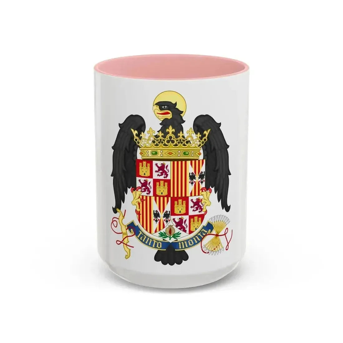 Coat of Arms of Queen Isabella of Castile (1492-1504) - Accent Coffee Mug 15oz Pink - Go Mug Yourself