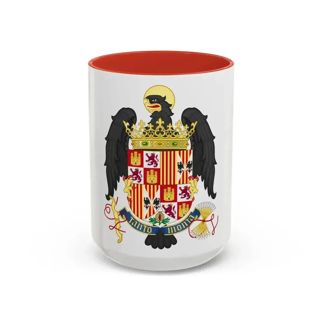 Coat of Arms of Queen Isabella of Castile (1492-1504) - Accent Coffee Mug 15oz Red - Go Mug Yourself