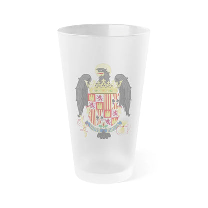 Coat of Arms of Queen Isabella of Castile (1492-1504) - Frosted Pint Glass 16oz-16oz-Frosted-Go Mug Yourself