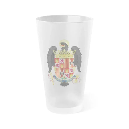 Coat of Arms of Queen Isabella of Castile (1492-1504) - Frosted Pint Glass 16oz 16oz Frosted - Go Mug Yourself