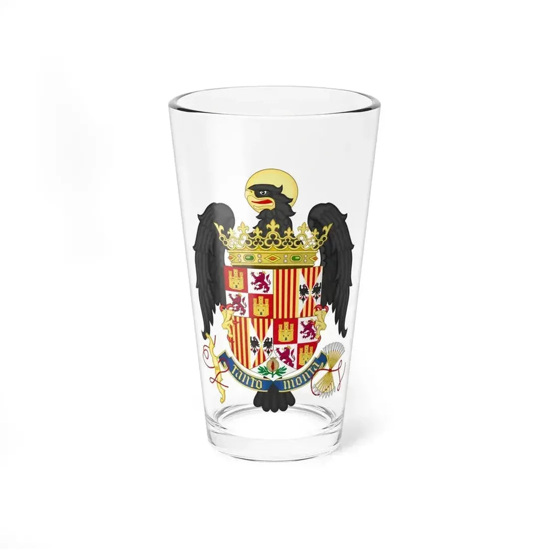 Coat of Arms of Queen Isabella of Castile (1492-1504) - Pint Glass 16oz 16oz - Go Mug Yourself