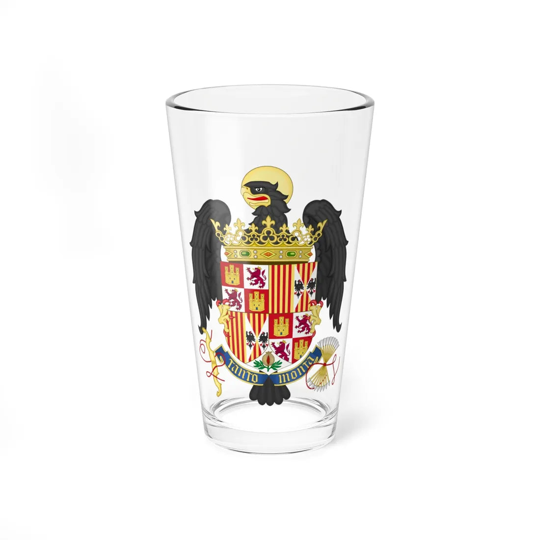 Coat of Arms of Queen Isabella of Castile 1492-1504 (Spain) (Coat of Arms) Pint Glass 16oz 16oz - Go Mug Yourself