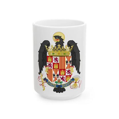 Coat of Arms of Queen Isabella of Castile (1492-1504) - White Coffee Mug-15oz-Go Mug Yourself