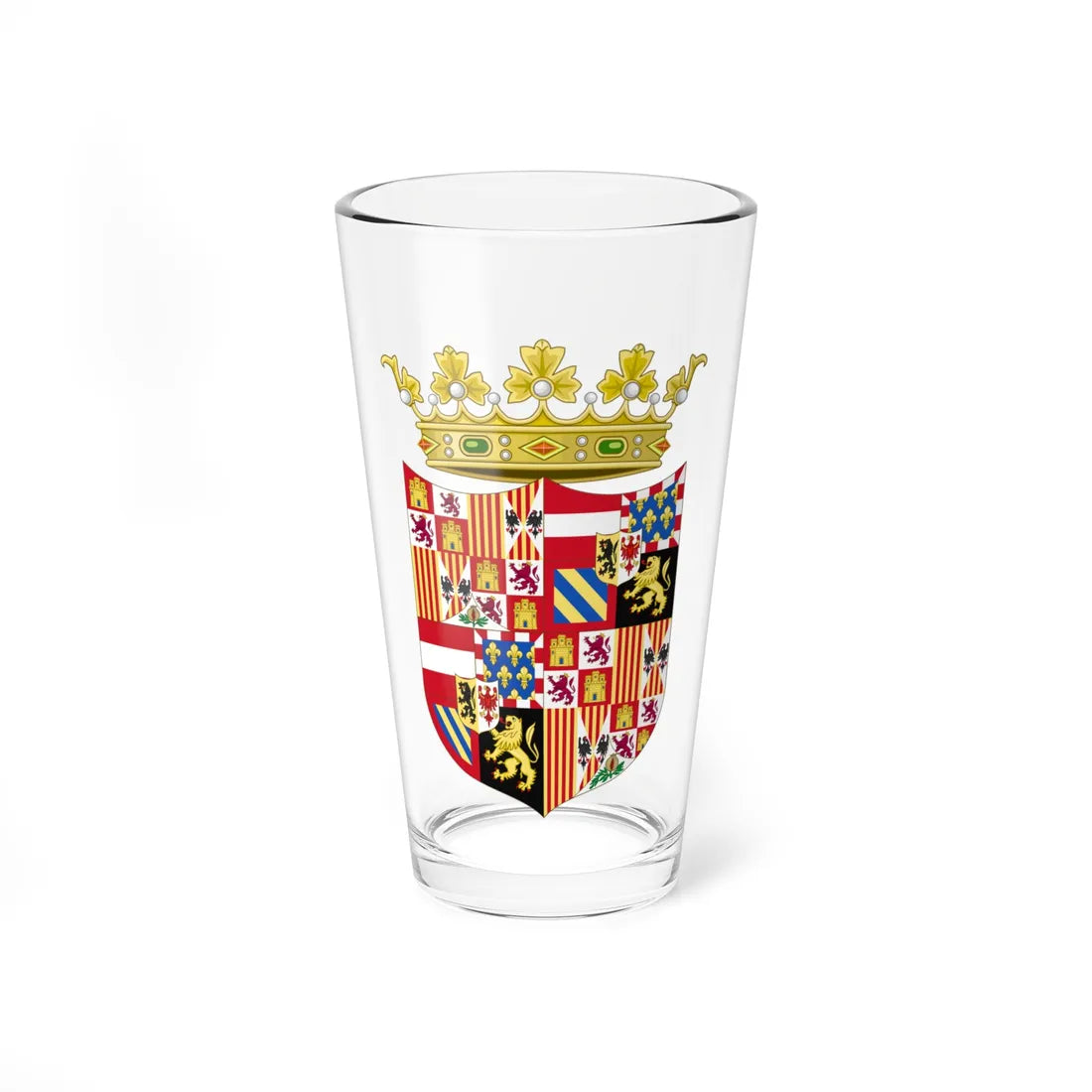 Coat of Arms of Queen Joanna of Castile (Spain) (Coat of Arms) Pint Glass 16oz 16oz - Go Mug Yourself