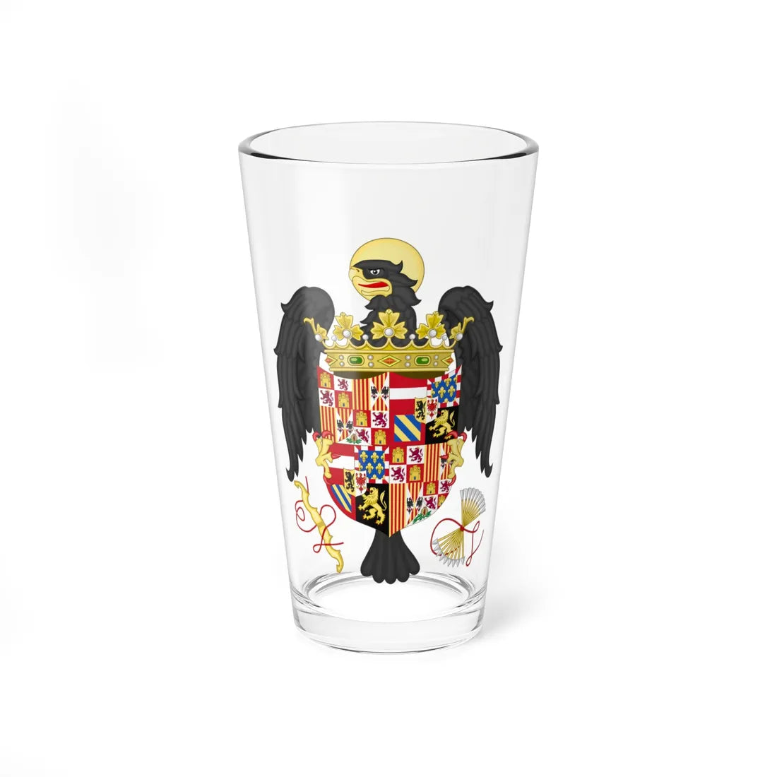 Coat of Arms of Queen Joanna of Castile with the Eagle of St. John (Spain) (Coat of Arms) Pint Glass 16oz 16oz - Go Mug Yourself