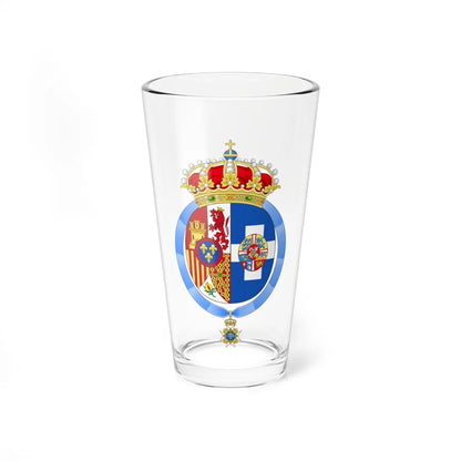 Coat of arms of Queen Sofia of Spain Order of Seraphim (Sweden) (Coat of Arms) Pint Glass 16oz 16oz - Go Mug Yourself