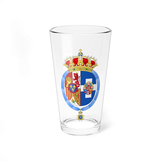 Coat of arms of Queen Sofia of Spain Order of Seraphim (Sweden) (Coat of Arms) Pint Glass 16oz 16oz - Go Mug Yourself