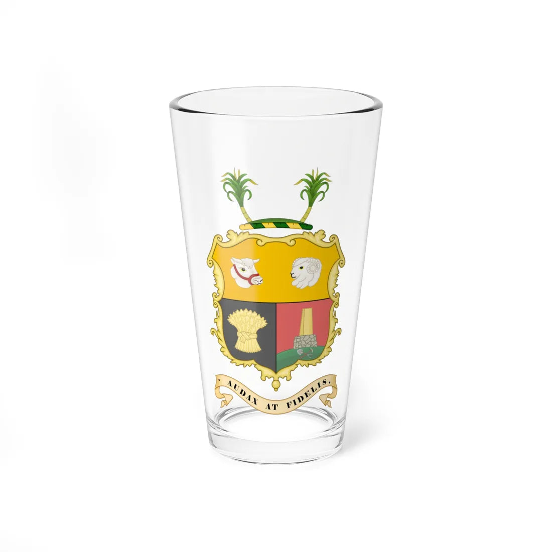 Coat of arms of Queensland 1893 (Australia) (Coat of Arms) Pint Glass 16oz 16oz - Go Mug Yourself