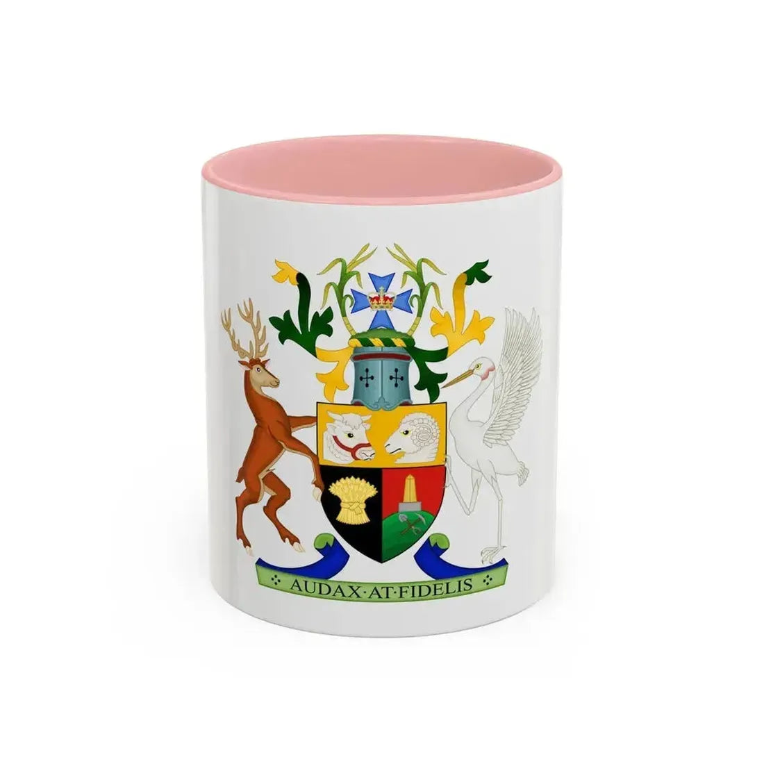 Coat of Arms of Queensland - Accent Coffee Mug 11oz Pink - Go Mug Yourself