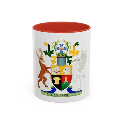 Coat of Arms of Queensland - Accent Coffee Mug 11oz Red - Go Mug Yourself